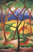 Franz Marc Weasels at Play (mk34) Sweden oil painting artist